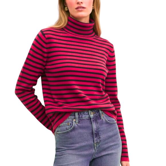 NWT BROOKS BROTHERS Red Navy Turtleneck Preppy M - Picture 1 of 10
